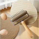 Generic Pizza Dough  Stainless Steel Easy to Clean Bread Needle Pastry Roller with, 13cmx19.3cm Pizza Cake Pie Bread Pastry Baking Tool （large size）