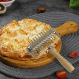 Generic Pizza Dough  Stainless Steel Easy to Clean Bread Needle Pastry Roller with, 13cmx19.3cm Pizza Cake Pie Bread Pastry Baking Tool （large size）
