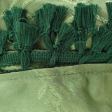 Bohemian short curtains with tassels, Bohemian linen translucent retro countryside Christmas curtains, (dark green 100 * 60cm)