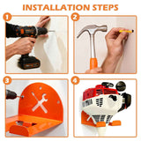 Trimmer Rack Wall Mount - Heavy Duty Wall Hanger for Grass Trimmer Garden Tools Chainsaw Hedge Trimmer 1 Pack Orange（D model）