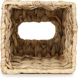 Water hyacinth grass Tissue Box Cover, Rustic Decorative Wicker Water Hyacinth Tissue Box Cover Square for Desk Home spa Office (14.5*14.5*15cm)