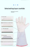 Cryogenic Gloves 40cm Long Mid-arm LN2 Protective Gloves for Liquid Nitrogen/Dry Ice/Cold Storage