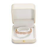 Premium Leather Bracelet Bangle Box  Jewelry Gift Case white Interior Bracelet Storage Holder(White)