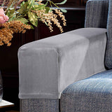 2Pcs Light Grey Armrest Covers, Washable Stretch Couch Arm Covers Couch Sofa Armchair Slipcovers for Chairs Sofa Furniture Protector Recliner Sofa