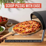 Removable Pizza Shovel With Foldable Wooden Handle For Easy Storage Spatula Paddle For Baking(Flat handle)