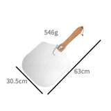 Removable Pizza Shovel With Foldable Wooden Handle For Easy Storage Spatula Paddle For Baking(Flat handle)