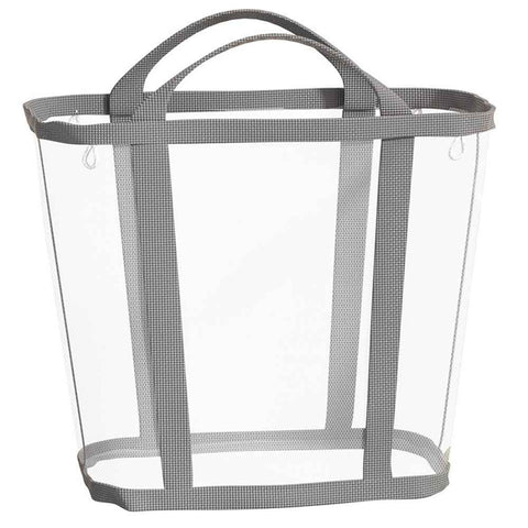 Mesh Bag with Handles, Collapsible Laundry Basket, Foldable Laundry Bag, Breathable Folding Beach Bag,Space-saving Travel Tote Bags (1, Grey)