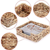 Water Hyacinth Guest Towel Holder for Bathroom, Wicker Napkins Baskets for Dinning Room, Rattan Napkin Holders for Tables,  1 Pack（Square 18 * 18 * 7cm）