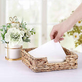 Water Hyacinth Guest Towel Holder for Bathroom, Wicker Napkins Baskets for Dinning Room, Rattan Napkin Holders for Tables,  1 Pack（Square 18 * 18 * 7cm）