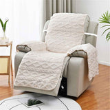 lounge chair cover, 21.7-inch washable quilted lounge chair cover, pet/children's furniture protection cover (beige)