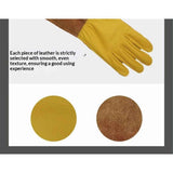 Long Gardening Gloves for Women Thorn Proof,Rose Pruning Cowhide Leather Garden Gloves for Cactus, Rose and Blackberry (L)