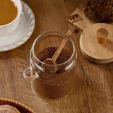 Glass Jar with Wooden Lid and Spoon,  Food Storage Containers Coffee Jar Coffee Grounds Container, Glass Food Storage Canister (1 Pcs, 600ml)