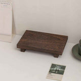 Wooden square storage rack desktop figurine display storage rack display board desktop photography decoration storage board（dark brown）