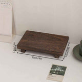 Wooden square storage rack desktop figurine display storage rack display board desktop photography decoration storage board（dark brown）