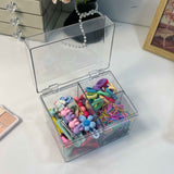 Canister for Make Up Pads, Floss Picks, Vanity Storage,Bath Salts, Cosmetics, Home Bathroom Decor （Transparent 3-grid）