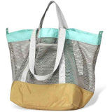 Large Mesh Beach Bag, Vacation, Pool, Shopping, & Travel Tote - Foldable w/Storage Pockets for Women, Men & Families（yellow）