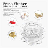Garlic Twister 4th Gen – Garlic Mincer & Garlic Press in One - for Ginger, Herbs, Nuts & more, BPA-Free, Dishwasher Safe, 3–5 Clove Capacity - Clear