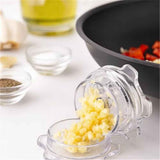 Garlic Twister 4th Gen – Garlic Mincer & Garlic Press in One - for Ginger, Herbs, Nuts & more, BPA-Free, Dishwasher Safe, 3–5 Clove Capacity - Clear