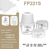 Mini Food Processor Cordless Set with Multiple 3*(350ml+250ml+100ml) Bowls＆ 6+3+2 Blades, Small Garlic Chopper Mincer, USB Rechargeable Battery Vegetable Chopper,Wireless Electric Meat Blender Grinder