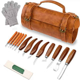 Wood Carving Kit Deluxe Hand Carving Tool Set, 16 Wood  Kit High-Carbon Steel, Wood Art Tools 8  Knives & 5 Detail Carving Knives for Beginner &Professional Christmas Gift