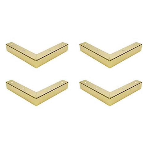 4pcs  Dresser Legs Metal Furniture Legs 1 inch / 25 mm Height for Cabinet Sofa Table Replacement Parts, with Mounting Screws, Matte Gold