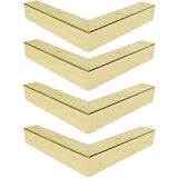 4pcs  Dresser Legs Metal Furniture Legs 1 inch / 25 mm Height for Cabinet Sofa Table Replacement Parts, with Mounting Screws, Matte Gold