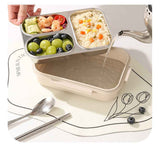 Stainless Steel Lunch Box, 3 Compartments Metal Bento Box for Kids Adults, Leak-Proof Lunch Box for School Office, Dishwasher Safe, BPA-Free