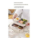 Stainless Steel Lunch Box, 3 Compartments Metal Bento Box for Kids Adults, Leak-Proof Lunch Box for School Office, Dishwasher Safe, BPA-Free