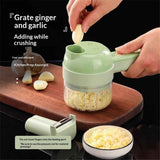 Multi-Functional Portable Electric Vegetable Cutter Set, Wireless Vegetable Processor for Garlic, Peppers, Onions, Celery, Ginger, Meat