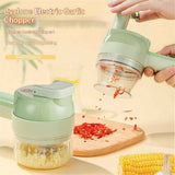 Multi-Functional Portable Electric Vegetable Cutter Set, Wireless Vegetable Processor for Garlic, Peppers, Onions, Celery, Ginger, Meat