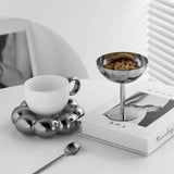 Ice Cream Cup, 4Pcs Stainless Steel Serving Dessert Bowls Cups Sauce Bowls Mini Round Footed Yogurt Snack Candy Cups for Salad Fruit Pudding Christmas Party