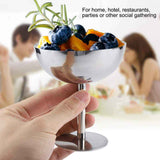 Ice Cream Cup, 4Pcs Stainless Steel Serving Dessert Bowls Cups Sauce Bowls Mini Round Footed Yogurt Snack Candy Cups for Salad Fruit Pudding Christmas Party