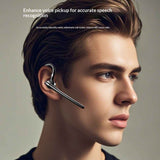 Bluetooth Headset V5.4, Wireless Earpiece with 500mAh Charging Case Hand-Free Headphones Noise Canceling Mic for Office/Driving/Business,Black