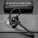 Bluetooth Headset V5.4, Wireless Earpiece with 500mAh Charging Case Hand-Free Headphones Noise Canceling Mic for Office/Driving/Business,Black