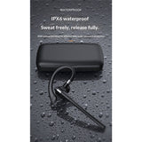 Bluetooth Headset V5.4, Wireless Earpiece with 500mAh Charging Case Hand-Free Headphones Noise Canceling Mic for Office/Driving/Business,Black