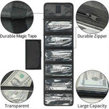 Money Organizer for Cash with 6 Zippered Pocket Multipack Money Pouch, Cash Bill Organizer, Money Bag Small Travel Money Holder for Budgeting, Receipt and Tips