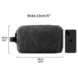 Toiletry Bag for Men, Canvas Travel Toiletry Organizer Dopp Kit Water-resistant Shaving Bag for Toiletries Accessories,black-Medium