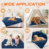 Dog Blankets for Small Dogs - Waterproof Cat Blanket Washable -  Fleece Puppy Blanket, Soft Plush Reversible Throw Protector for Bed Couch Car Sofa, 27"X40", Navy Blue
