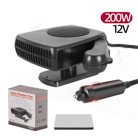 Car Heater 12V 200W Portable Car Heater Defroster Fans, Heating Fast Heating Defrost Defogger with Plug in Cigarette Lighter, Car Heater and Defroster