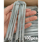 Darrahopens Home & Garden > Garden Tools > Gardening Tools 100 Pack 4*10cm  Landscape Staples  Gauge Garden Staples, Galvanized Ground Stakes  Pins, Lawn Yard Stakes for Gardening Plant Support Tent Fence Landscaping