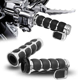 2.5cm Motorcycle Handlebar Hand Grips w/Throttle Compatible Street Bike Dirt Bike Cruiser and Chopper (Sliver Flat Angle)
