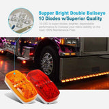 14x Trailer RV Marker LED Light Double Bullseye 10 Diodes Clearance Light Red/Amber,Double Bubble 12V Rectangular LED Side Marker Light Surface Mount Camper Truck