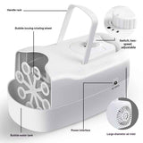 Bubble Machine, Automatic Bubble Blower Machine, Portable Bubble Maker for Outdoor and Indoor Use, (White)