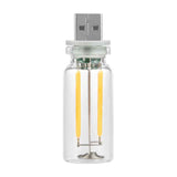 4 PCS Car USB Lights, Plug-in Retro Car Atmosphere Lamp with Touch Dimmable, Portable Mini Glass Bottle LED Bulb Night Lights for Vehicle Bedroom Hallway Camping Holiday Decoration (white)