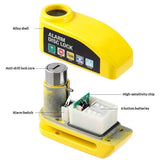 Alarm Disc Lock with Alarm 110dB, Anti Theft Waterproof Motorcycle Disc Lock with Reminder Cable, Motorcycle Wheel Lock for Moto/Moped/Bike/E-Bike/Scooter with Disc Brake