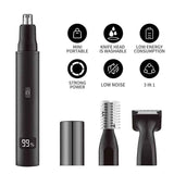 Nose and Ear Hair Trimmer for Men - Rechargeable Eyebrow Face Shaver - Nasal Hair Clippers 3 in 1 Painless Eye Brow Facial Hair Beard Razor for Sideburns Dual-edge