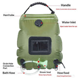 Solar Portable Shower Bag, 5 Gal/20L Solar Heating Camping Shower Bag with Removable Hose&On-Off Switchable Shower Head, Compact Camping Shower  green