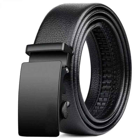 Mens Belt Leather Belt, Effortless Style, Piece Leather Belt with Minimalist Buckle Design (35mm, black)