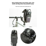 Bike Seat Bag, Bicycle Saddle Bag Under Seat Cycling Seat Pack with Water Bottle Holder for Mountain Road Bikes Black