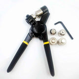 Grommet Tool Kit, Handheld Eyelet Kit Manual Grommet Press Machine with 200 pcs 10 mm Grommets（gold + silver）